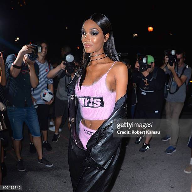 Jourdan Dunn seen at the Alexander Wang's New York Fashion event on September 10, 2016 in New York City.