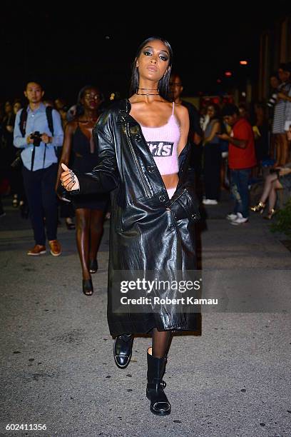 Jourdan Dunn seen at the Alexander Wang's New York Fashion event on September 10, 2016 in New York City.