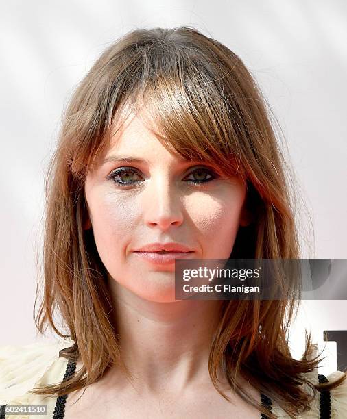 Felicity Jones arrives at the 2016 Toronto International Film Festival - 'A Monster Calls' premiere held at Roy Thomson Hall on September 10, 2016 in...