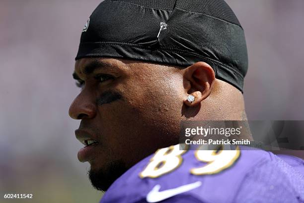 Wide receiver Steve Smith of the Baltimore Ravens before the game at M&T Bank Stadium on September 11, 2016 in Baltimore, Maryland.