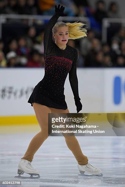 Madeleine Lidholm Torgersen of Norway competes in the junior women's free program during the ISU Junior Grand Prix of Figure Skating - Yokohama on...