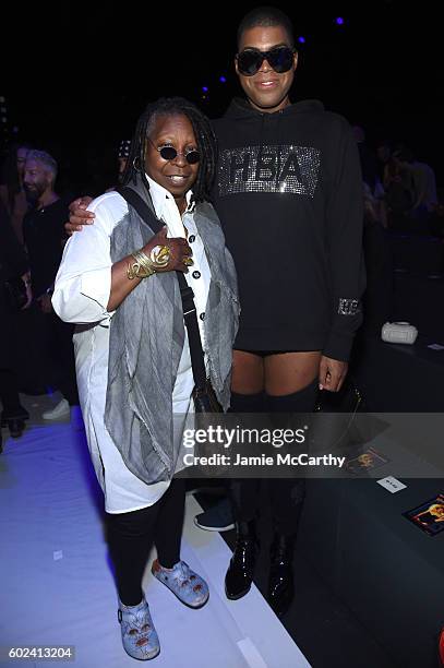 Whoopi Goldberg and EJ Johnson attend the Hood By Air fashion show during New York Fashion Week: The Shows at The Arc, Skylight at Moynihan Station...