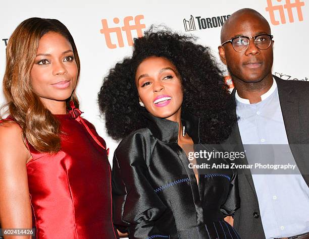 Actress Naomie Harris, Actress Janelle Monae, Director Barry Jenkins attends the premiere of 'Moonlight' during the 2016 Toronto International Film...