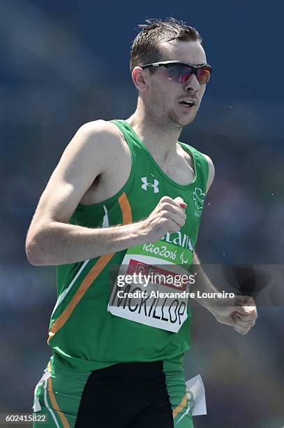 Michael McKillop of Ireland competes in the Men's 1500 meter - T37 final at Olympic Stadium during day 4 of the Rio 2016 Paralympic Games at on...