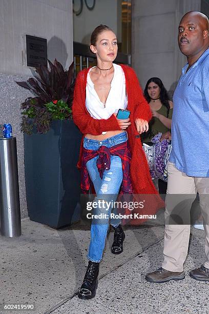 Gigi Hadid seen out in Manhattan on September 10, 2016 in New York City.