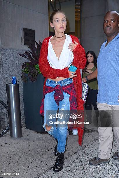 Gigi Hadid seen out in Manhattan on September 10, 2016 in New York City.