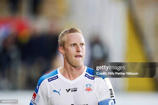 Peter Larsson of Helsingborgs IF after the Allsvenskan match between Ostersunds FK and Helsingborgs IF at Jamtkraft Arena on September 11, 2016 in...