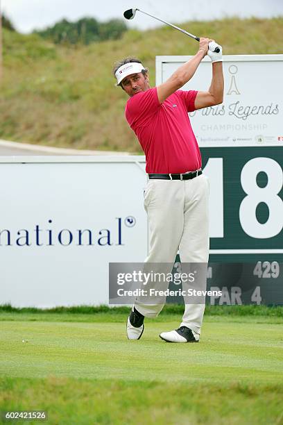 Jean Van De Velde of France in action during the final round of the Paris Legends Championship played on L'Albatros Course at Le Golf National on...