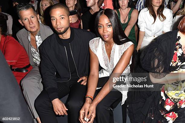Stefano Tonchi, Jussie Smollett, and Naomi Campbell attend the Hood By Air fashion show during New York Fashion Week: The Shows at The Arc, Skylight...