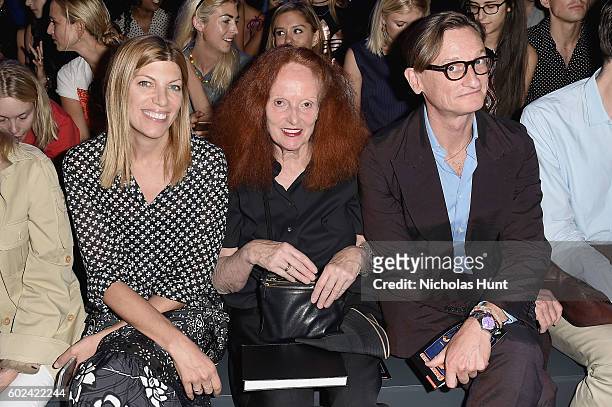 Virginia Smith, Grace Coddington and Hamish Bowles attend the Hood By Air fashion show during New York Fashion Week: The Shows at The Arc, Skylight...