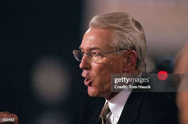 Close up of Head Coach John Mackovic of the Arizona Wildcats as he watches from the sidelines during the game against the San Diego State Aztecs at...