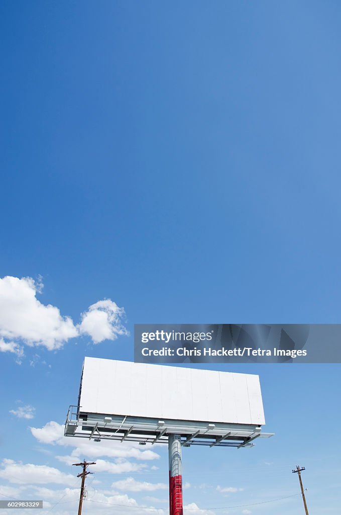 USA, Nevada, Blank billboard against blue sky