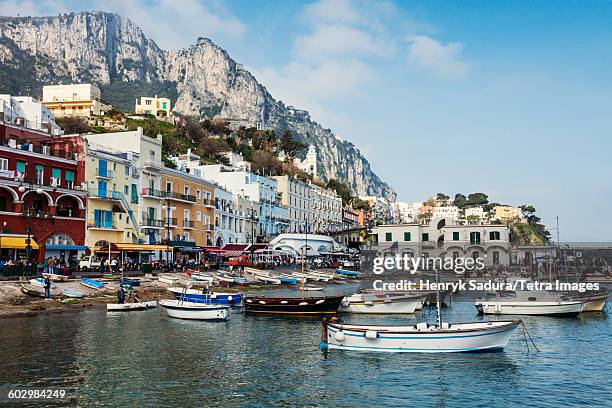 italy, campania, capri island, capri, marina grande - a capri stock pictures, royalty-free photos & images