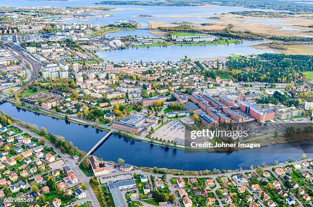 aerial view of buildings - karlstad stockfoto's en -beelden