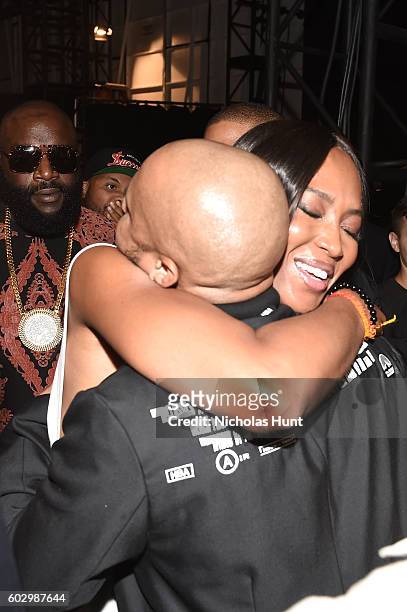 Shayne Olvier and Naomi Campbell attend the Hood By Air fashion show during New York Fashion Week: The Shows at The Arc, Skylight at Moynihan Station...