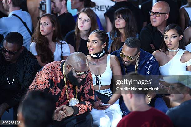 Rick Ross, Regina Perera, Juicy J, and Tinashe attend the Hood By Air fashion show during New York Fashion Week: The Shows at The Arc, Skylight at...