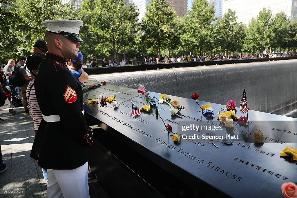 15th Anniversary Of 9/11 Attacks Commemorated At World Trade Center Memorial Site
