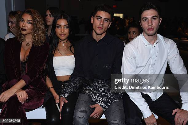 Chantal Jeffries, Madison Beer, Jack Gilinsky and Atlas Black attend the Erin Fetherston fashion show during New York Fashion Week: The Shows...