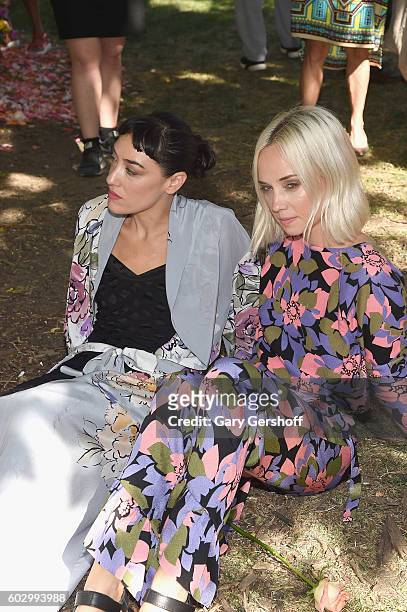 And actress Mia Moretti and violinist Margot attend the Tracy Reese fashion show during New York Fashion Week September 2016 at New York Marble...