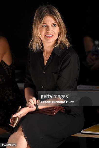 Designer Jenny Packham watches rehearsal for the Jenny Packham fashion show during New York Fashion Week: The Shows at The Dock, Skylight at Moynihan...