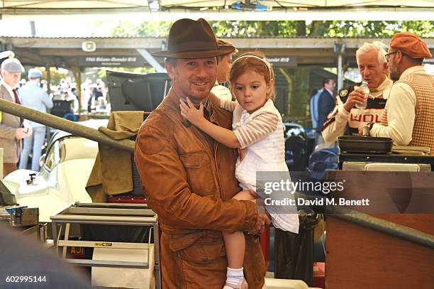 Christian Horner and daughter Olivia attend day 3 of the Goodwood Revival at Goodwood on September 11, 2016 in Chichester, England.