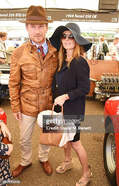 Christian Horner and Geri Horner attend day 3 of the Goodwood Revival at Goodwood on September 11, 2016 in Chichester, England.