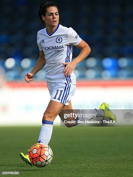 Claire Raferty of Chelsea in action during the WSL 1 match between Reading FC Women and Chelsea Ladies FC on September 11, 2016 in High Wycombe,...