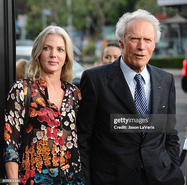 Director Clint Eastwood and Christina Sandera attend a screening of "Sully" at Directors Guild Of America on September 8, 2016 in Los Angeles,...