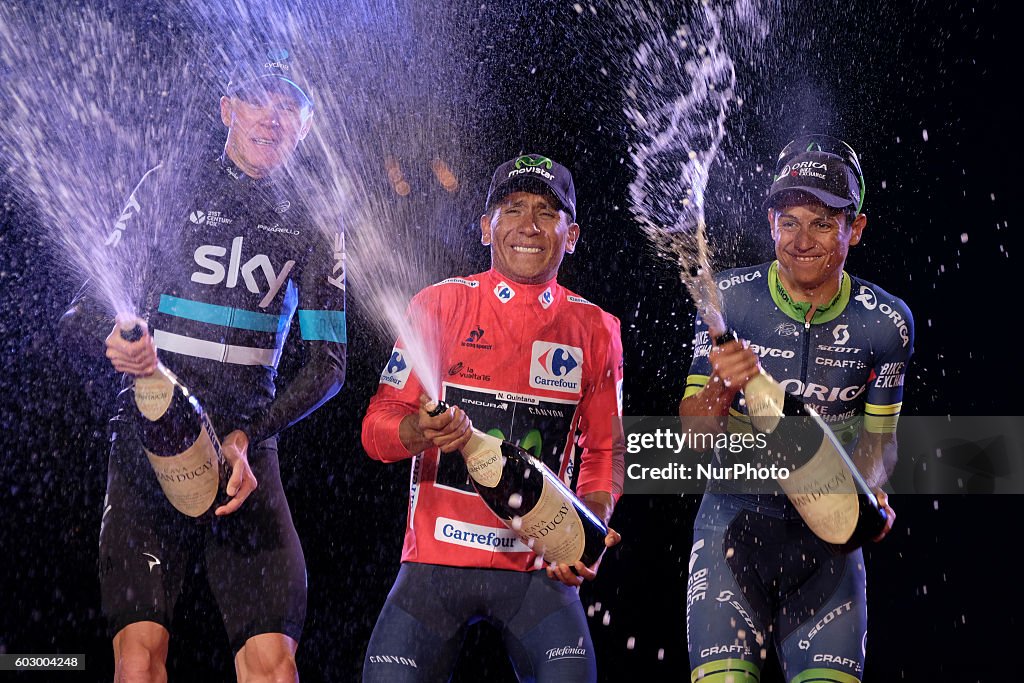 Podium of the Vuelta of Spain 2016