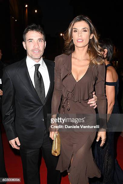 Elisabetta Canalis and Brian Perri attend the Celebrity Fight Night gala at Palazzo Vecchio as part of Celebrity Fight Night Italy benefiting The...