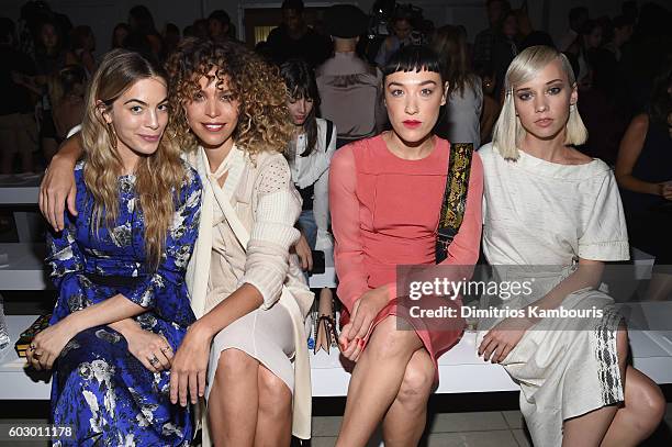 Chelsea Leyland, Cleo Wade, Mia Moretti and Caitlin Moe attend the Prabal Gurung fashion show during New York Fashion Week: The Shows September 2016...