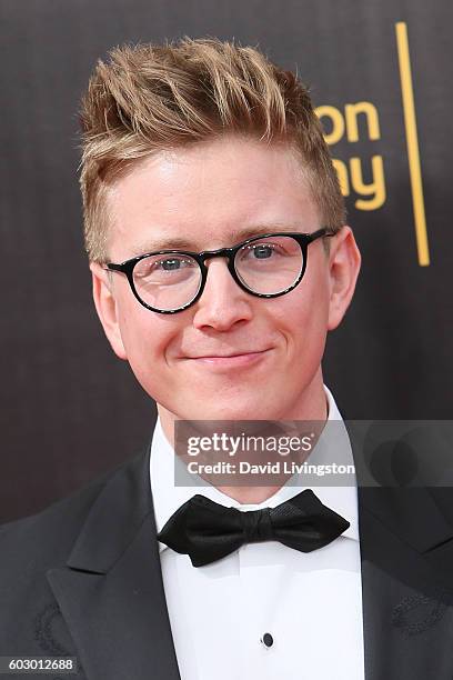 Humorist Tyler Oakley attends the 2016 Creative Arts Emmy Awards Day 2 at the Microsoft Theater on September 11, 2016 in Los Angeles, California.