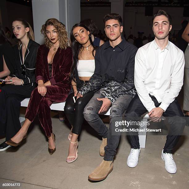 Chantal Jeffries, Madison Beer, Jack Gilinsky and Black Atlas attend the Erin Fetherston fashion show during September 2016 New York Fashion Week at...