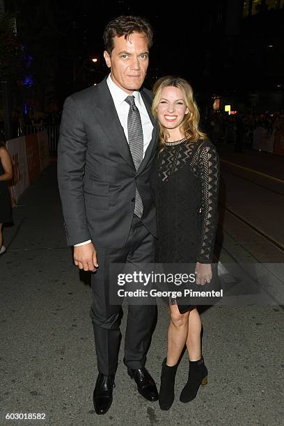 Actor Michael Shannon and Kate Arrington attend the "Nocturnal Animals" premiere during the 2016 Toronto International Film Festival at Princess of...