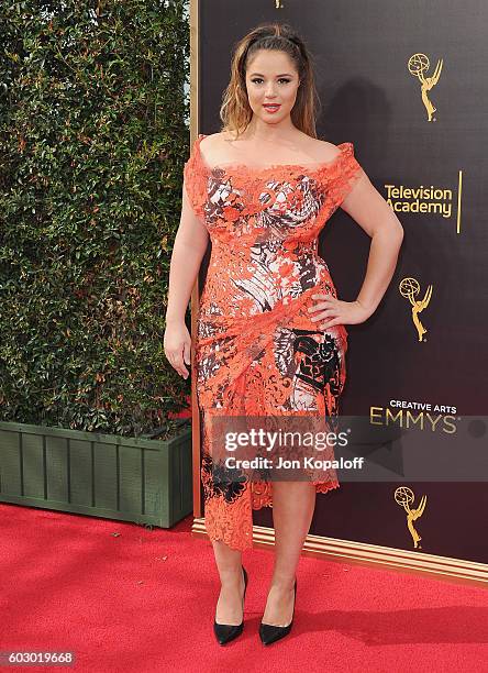 Actress Kether Donohue arrives at the 2016 Creative Arts Emmy Awards at Microsoft Theater on September 11, 2016 in Los Angeles, California.