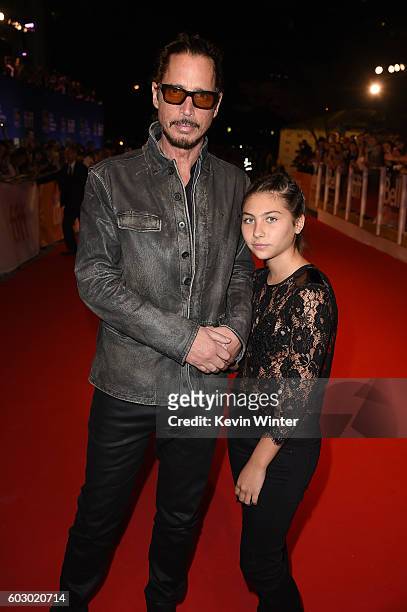 Musician Chris Cornell and Toni Cornell attend the "The Promise" premiere during the 2016 Toronto International Film Festival at Roy Thomson Hall on...