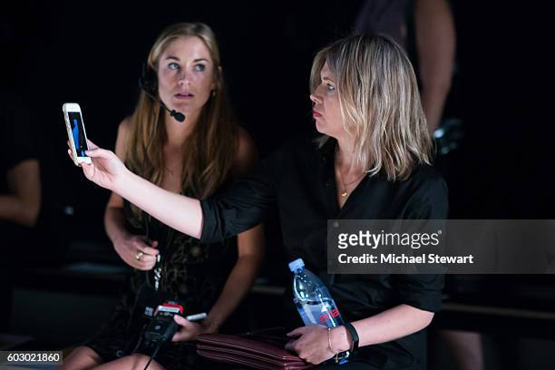 Designer Jenny Packham attends the Jenny Packham fashion show during September 2016 New York Fashion Week: The Shows at The Dock, Skylight at...