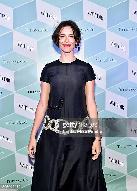 Actress Rebecca Hall attends the Vanity Fair and Tiffany & Co. Private dinner toasting Lupita Nyong'o and celebrating Legendary Style at Shangri-La...