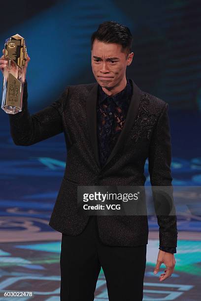 First place Jackson Lai poses during the Mr. Hong Kong Pageant 2016 at TVB City on September 11, 2016 in Hong Kong, China.
