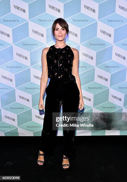 Actress Gemma Arterton attends the Vanity Fair and Tiffany & Co. Private dinner toasting Lupita Nyong'o and celebrating Legendary Style at Shangri-La...