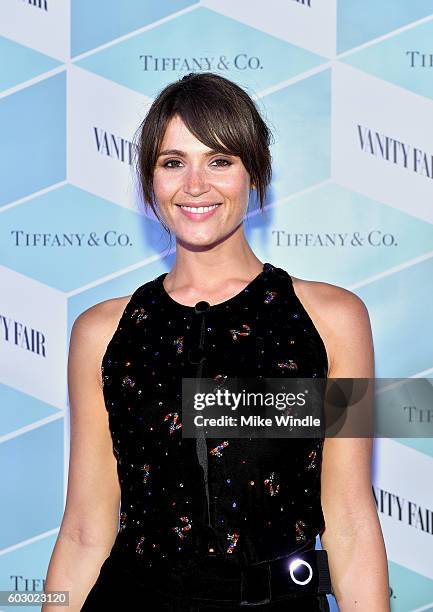 Actress Gemma Arterton attends the Vanity Fair and Tiffany & Co. Private dinner toasting Lupita Nyong'o and celebrating Legendary Style at Shangri-La...