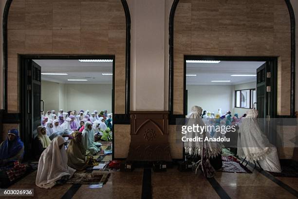 Indonesian Muslims perform Eid Al-Adha prayer at Great Mosque in Semarang, Indonesia on September 12, 2016. Muslims worldwide celebrate Eid Al-Adha,...