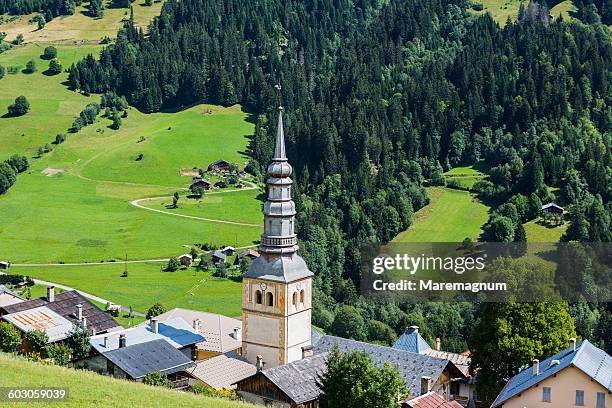 hauteluce, view of the village - savoie stock pictures, royalty-free photos & images
