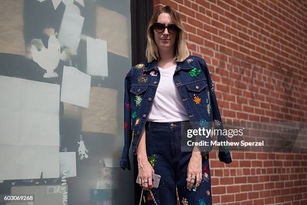 Sarah Owen is seen attending Tibi during New York Fashion Week on September 10, 2016 in New York City.