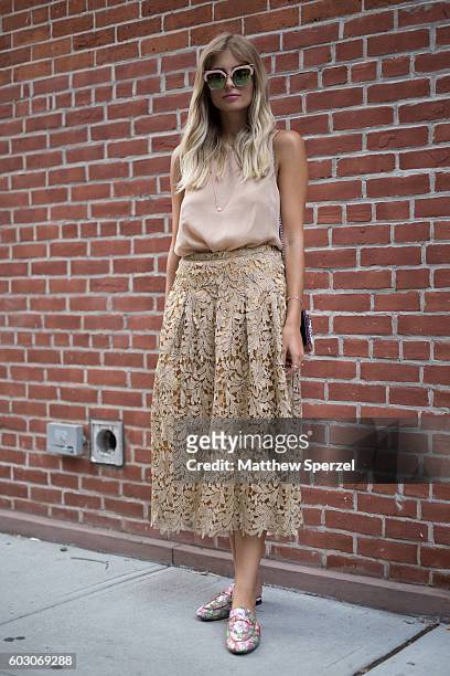 Xenia van der Woodsen is seen attending Tibi during New York Fashion Week on September 10, 2016 in New York City.