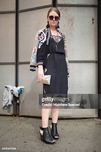 Abigail Jorgensen is seen attending Christian Siriano during New York Fashion Week on September 10, 2016 in New York City.