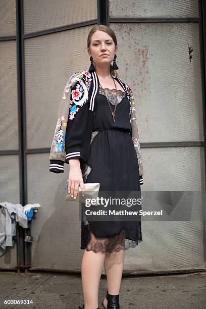 Abigail Jorgensen is seen attending Christian Siriano during New York Fashion Week on September 10, 2016 in New York City.