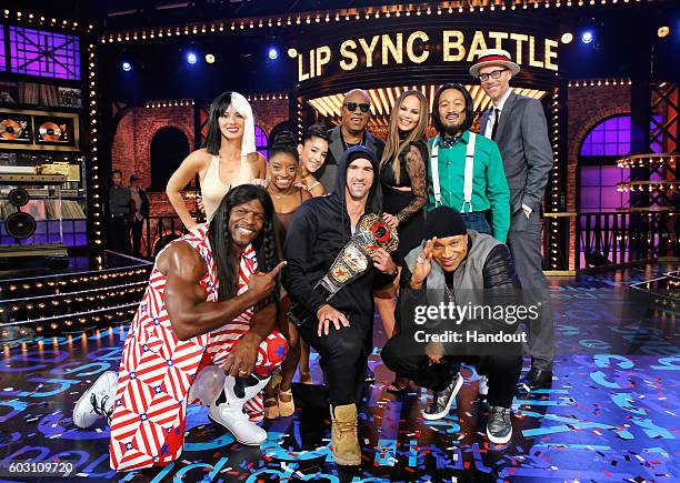 Terry Crews, Olivia Munn, Simone Biles, Aly Raisman, Michael Phelps, Stevie Wonder, Colorful commentator Chrissy Teigen, Host LL Cool J, John Legend...