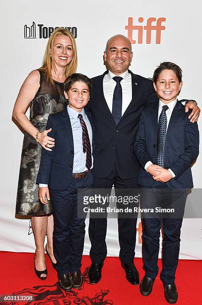 Producer Eric Esrailian with his family attend "The Promise" premiere during 2016 Toronto International Film Festival at Roy Thomson Hall on...