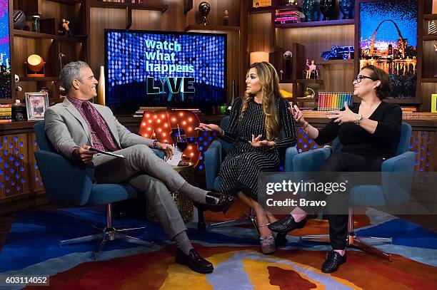 Pictured : Andy Cohen, Siggy Flicker and Caroline Manzo --